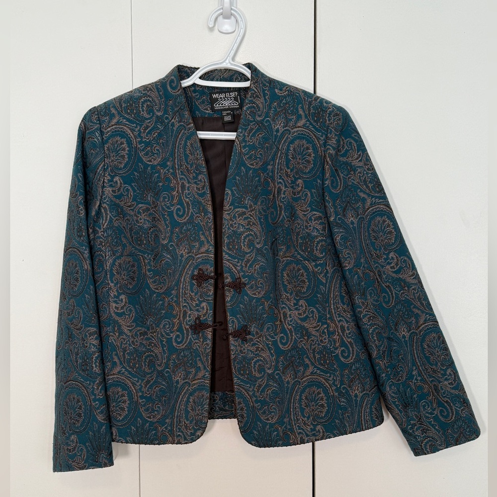🟡 2/$45 - Women's Teal Paisley Blazer